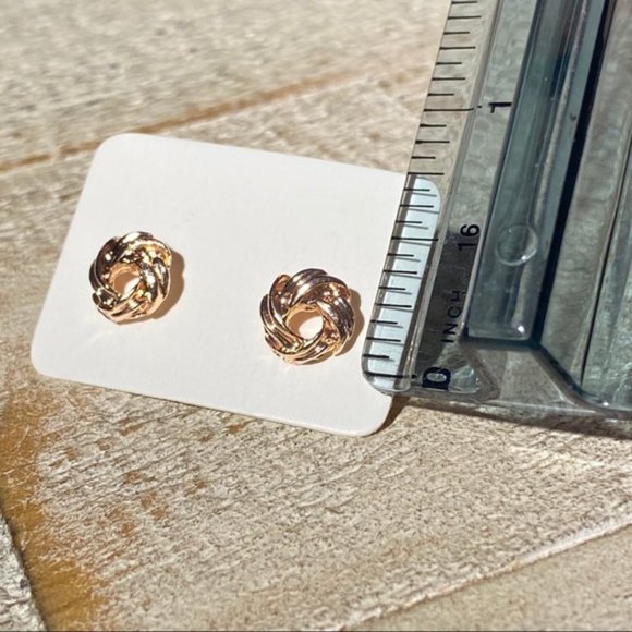 5 for $25 Knot Rose Gold Studs Earrings Posts HOLIDAY EARRING SALE REDUCED SHIP - Picture 4 of 4